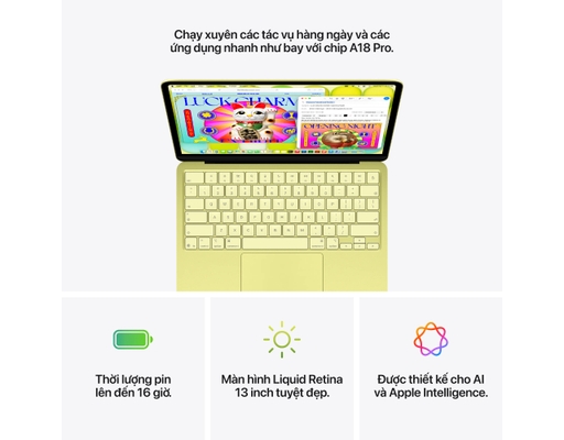 [Đặt Trước] DGW Macbook Neo 13 Inch A18 Pro 6CPU 5GPU 8GB 256GB Màu Vàng Citrus Apple ảnh 7