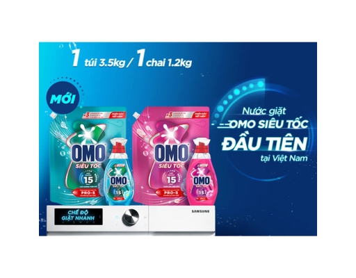 Nước Giặt Siêu Tốc Chăm Sóc Bền Màu Túi 3.5kg OMO ảnh 1