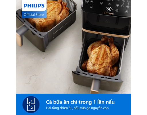 Nồi Chiên Không Dầu 2 Tầng NA462/70 Dung Tích 10L Philips ảnh 9