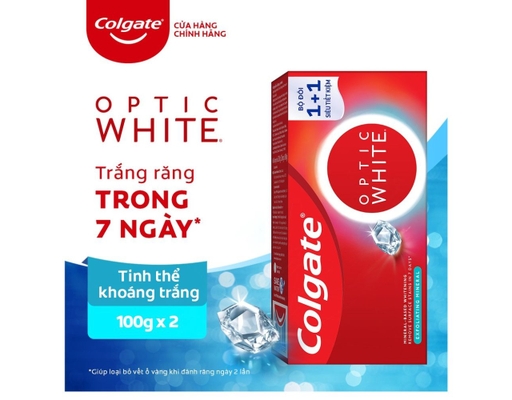 Bộ Đôi Kem Đánh Răng Optic White Plus 100g Colgate ảnh 1