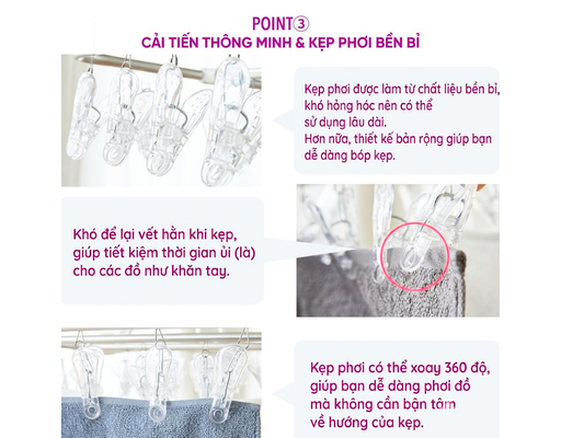 Móc Chùm 30 Kẹp Nhựa Khung Nhôm DA23 HÓME CÓORDY ảnh 5