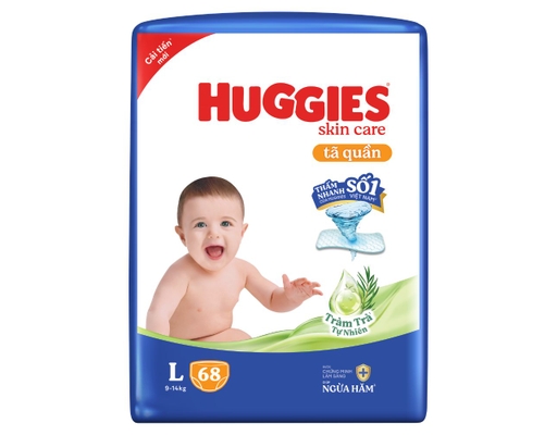 Tã Quần Skin Care Super L68 Cho Bé 9-14kg 68 Miếng Huggies ảnh 0