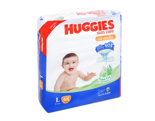Tã Quần Skin Care Super L68 Cho Bé 9-14kg 68 Miếng Huggies ảnh 1