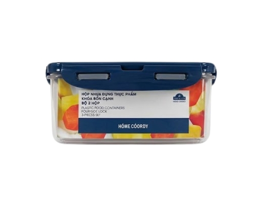 Bộ 3 Hộp Nhựa Đựng Thực Phẩm Khóa Bốn Cạnh HÓME CÓORDY ảnh 3