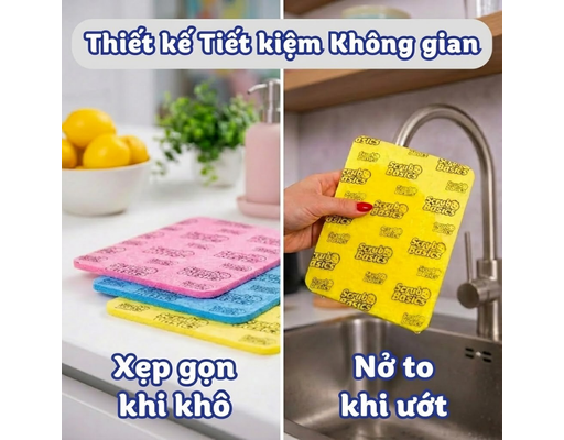 Set 3 Miếng Chùi Rửa Scrub Basics Mop Ups Scrub Daddy ảnh 4