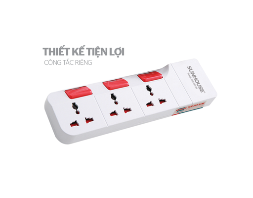 Ổ Cắm Điện SHE-OC1-3R Sunhouse ảnh 4