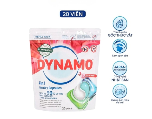 Viên Giặt Xả Eau De Rose 4in1 20 Viên Dynamo ảnh 1