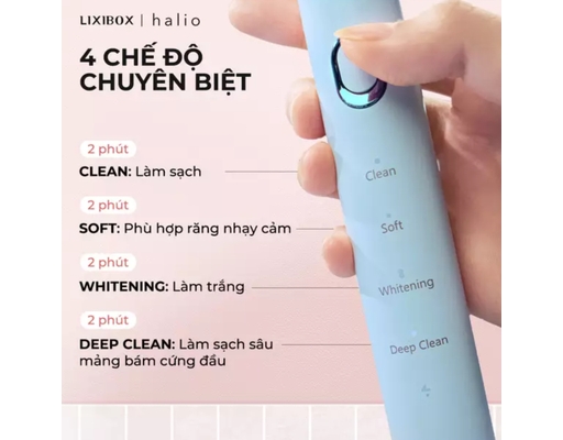 Bàn Chải Điện Sạch Sâu Smartclean Sky Blue Halio ảnh 2