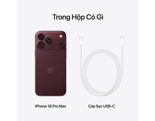 [Đặt Trước] Điện Thoại Di Động iPhone 18 Pro Max 256GB Màu Đỏ Burgundy Apple ảnh 2