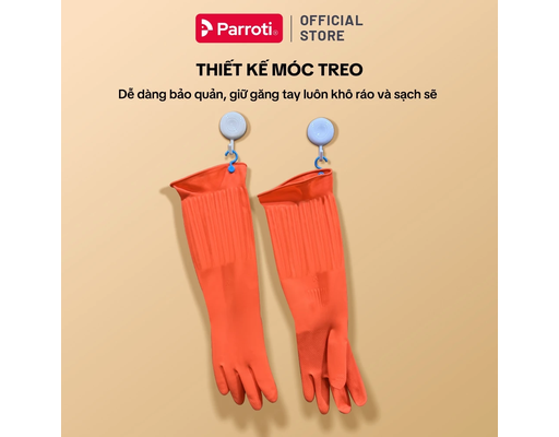 Găng Tay Cao Su Lót Nhung Có Móc Treo Size S Parroti ảnh 3