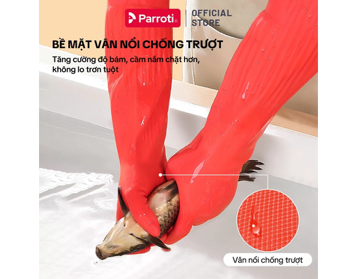 Găng Tay Cao Su Lót Nhung Có Móc Treo Size M Parroti ảnh 7
