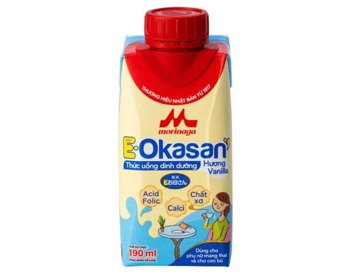Thực Phẩm Bổ Sung Cho Mẹ Bầu & Mẹ Sau Sinh E-Okasan Hương Vanilla 190ml Morinaga ảnh 0
