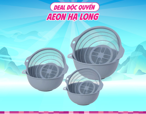 Bộ 3 Thau Rổ Bioplas 20cm+24cm+30cm Biohome ảnh 0