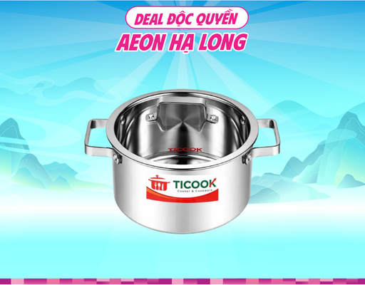 Nồi Inox 304 Nắp Kính Đáy Từ NTQV22 16cm Ticook ảnh 0