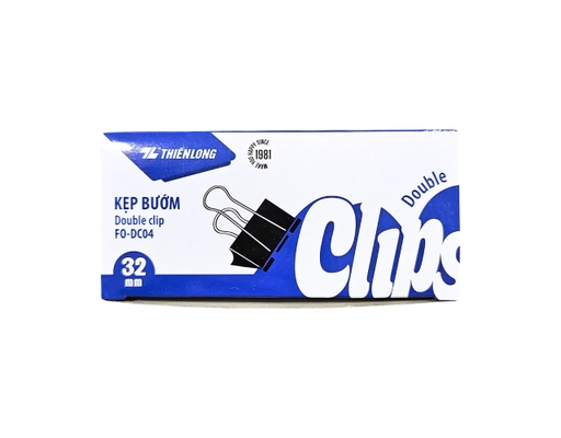 Kẹp Bướm Đen 32mm FO-DC04 Hộp 12 Cái Thiên Long ảnh 1