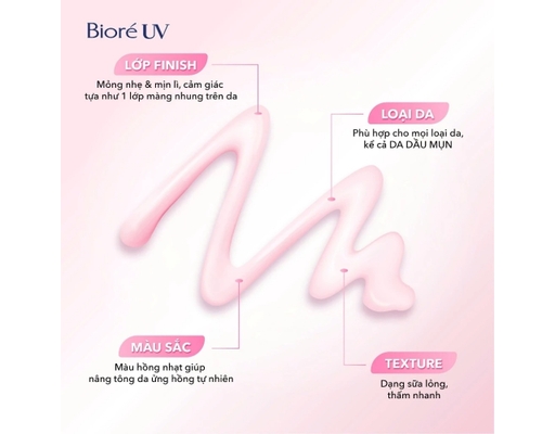 Sữa Chống Nắng Nâng Tông UV Màng Nhung Sáng Hồng SPF50+ PA++++ 30ml Bioré ảnh 2