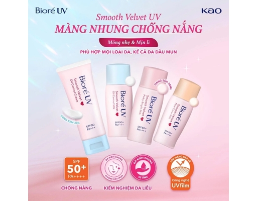 Sữa Chống Nắng Trang Điểm UV Màng Nhung Che Phủ Lỗ Chân Lông SPF50+ PA++++ 30ml Bioré ảnh 3