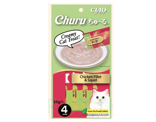 Gói 4 Thanh Súp Thưởng Cho Mèo Trưởng Thành Vị Phi Lê Gà, Mực 14g CIAO ảnh 0