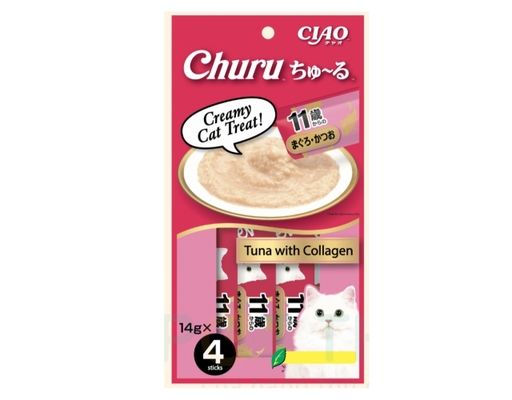 Gói 4 Thanh Súp Thưởng Cho Mèo Trưởng Thành Vị Cá Ngừ, Collagen 14g CIAO ảnh 0
