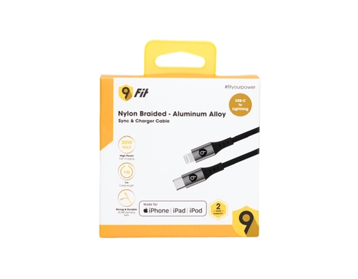 Cáp Sạc Nhanh USB-C To Lightning Cho iPhone Dài 1m 9FCA002B Màu Đen 9Fit ảnh 3