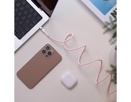 Cáp Từ Tính Tự Cuộn USB-C To USB-C 1m 9C10MCCP Màu Hồng 9Fit ảnh 3