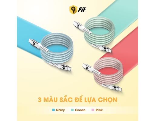 Cáp Từ Tính Tự Cuộn USB-C To USB-C 1m 9C10MCCP Màu Hồng 9Fit ảnh 6