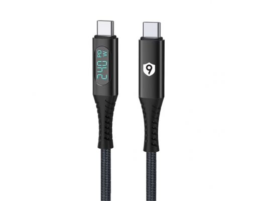 Cáp Sạc Supreme USB-C To USB-C 240W 20Gbps – Xuất Hình 4K, Màn Hình LCD, 1m – 9C24PCCB Màu Đen 9Fit ảnh 0