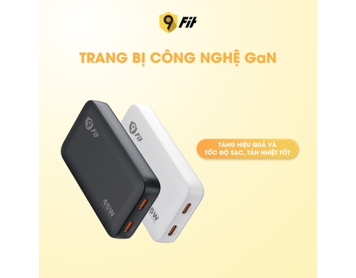 Sạc Slim PD 45W 2C GaN 9A452C06B Màu Đen 9Fit ảnh 6