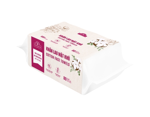 Khăn Lau Mặt Khô Cotton Face Towels 80 Tờ TOPVALU ảnh 4