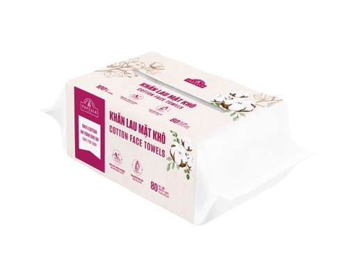 Khăn Lau Mặt Khô Cotton Face Towels 80 Tờ TOPVALU ảnh 5