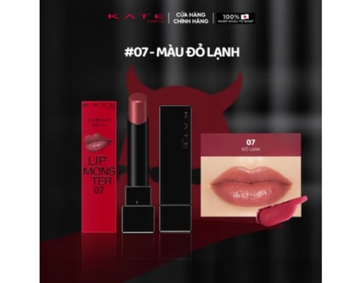 Son Môi Bền Màu Lâu Trôi Lip Monster Màu 07 Đỏ Lạnh 3g KATE ảnh 1