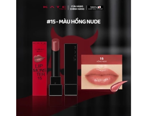 Son Môi Bền Màu Lâu Trôi Lip Monster Màu 15 Hồng Nude 3g KATE ảnh 1