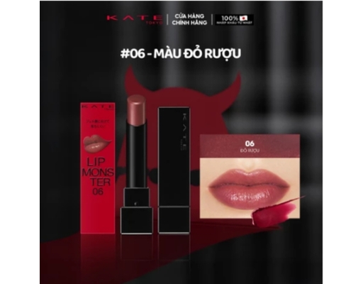Son Môi Bền Màu Lâu Trôi Lip Monster Màu 06 Đỏ Rượu 3g KATE ảnh 1