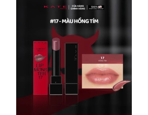 Son Môi Bền Màu Lâu Trôi Lip Monster Màu 17 Hồng Tím 3g KATE ảnh 1