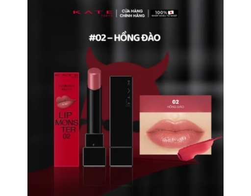 Son Môi Bền Màu Lâu Trôi Lip Monster Màu 02 Hồng Đào 3g KATE ảnh 1