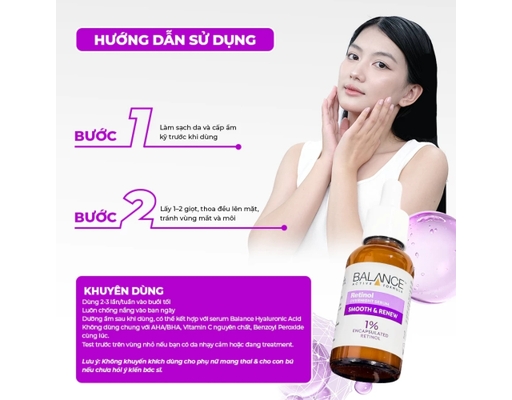 Serum Giúp Cải Thiện Nếp Nhăn Retinol 1% 30ml BALANCE ACTIVE FORMULA ảnh 4