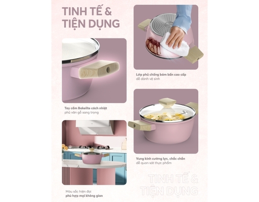 Nồi Phủ Sứ Nano Đáy Từ Healthy SHG7979MP-20 Sunhouse ảnh 7