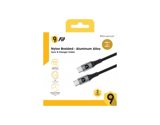 Cáp Sạc USB-C To USB-C 1m 9FCA001B Màu Đen 9Fit ảnh 2