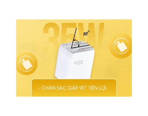 Sạc GaN 35W PD Fast Charger 1A1C 9FAC001W Màu Trắng 9Fit ảnh 8