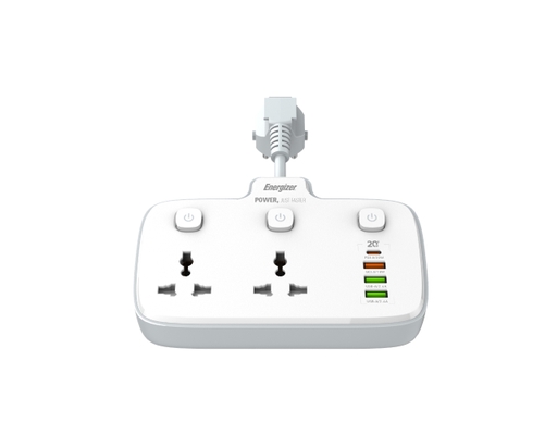 Ổ Điện Đa Năng 2AC Kèm 3USB-A Và 1USB-C Sạc Nhanh PD (Max 20W) EPB2503EUWE Màu Trắng Energizer ảnh 3