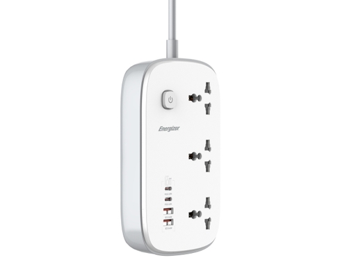 Ổ Điện Đa Năng 3AC Kèm 2USB-A Và 2USB-C Sạc Nhanh PD (Max 65W) EPB3250W00EUWE Màu Trắng Energizer ảnh 1