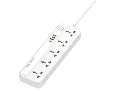 Ổ Điện Đa Năng 5AC Kèm 3USB-A Và 1USB-C Sạc Nhanh PD (Max 20W) EPB2501EUWE Màu Trắng Energizer ảnh 2