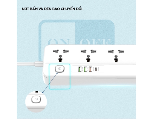 Ổ Điện Đa Năng 5AC Kèm 3USB-A Và 1USB-C Sạc Nhanh PD (Max 20W) EPB2501EUWE Màu Trắng Energizer ảnh 7