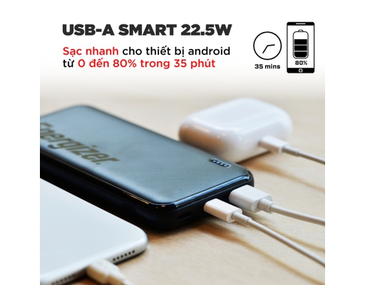 Sạc Dự Phòng 10,000mAh /3.7V Li-Polymer UE10055PQBK Energizer ảnh 8