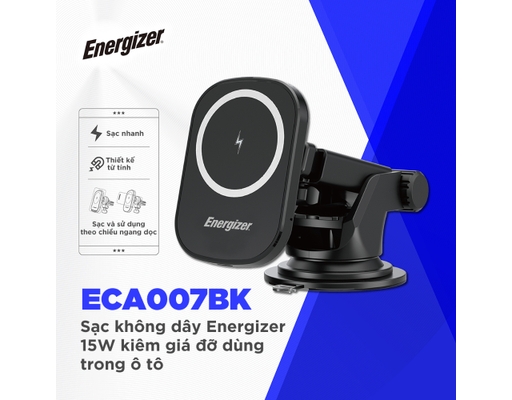 Sạc Không Dây 15W Kiêm Giá Đỡ Dùng Trong Ô Tô ECA007BK Energizer ảnh 4