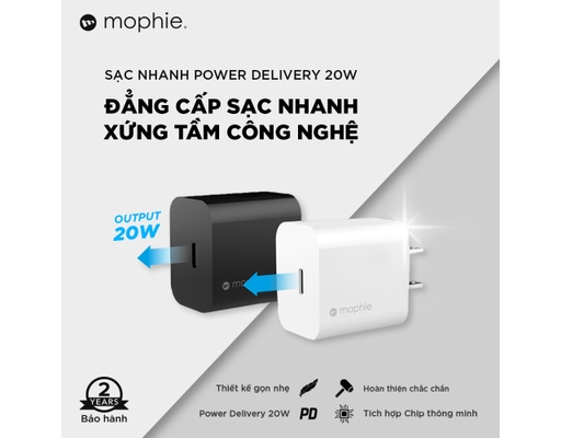 Sạc Nhanh PD 20W USB-C Màu Trắng - 409911348 Mophie ảnh 5