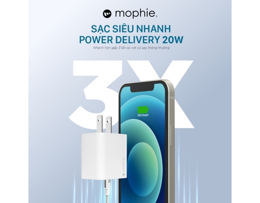 Sạc Nhanh PD 20W USB-C Màu Trắng - 409911348 Mophie ảnh 7