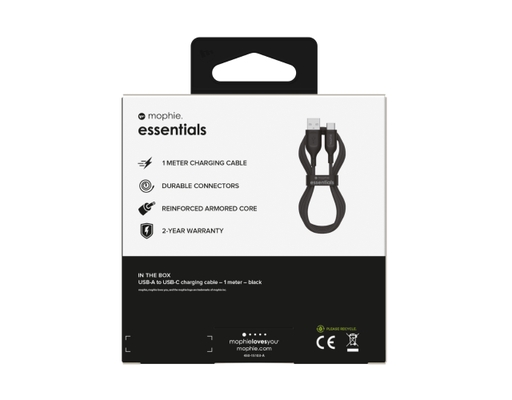 Cáp USB-A To USB-C Essentials 1m Màu Đen - 409912240 Mophie ảnh 5