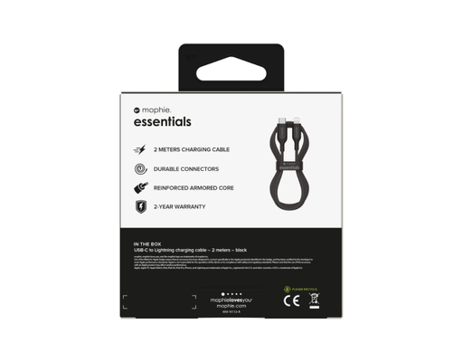 Cáp USB-C To Lightning Essentials 2m Màu Đen - 409912245 Mophie ảnh 5