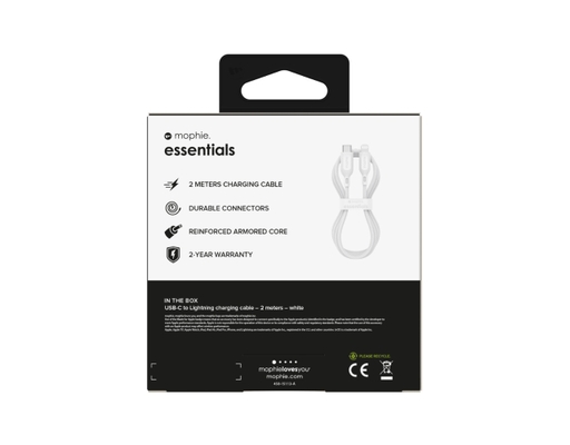 Cáp USB-C To Lightning Essentials 2m Màu Trắng - 409912195 Mophie ảnh 5
